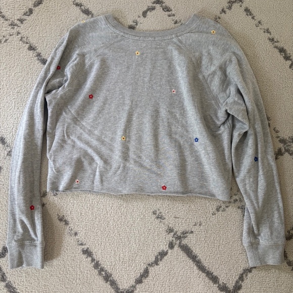 Gray and Floral Cropped Sweatshirt- Rails - Picture 6 of 6